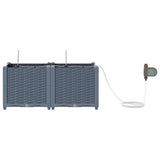 Garden Planter 2 pcs LiGht Grey 80 x 40 x 37.5 cm Plastic 42002891