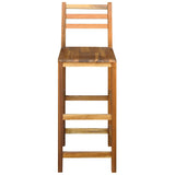 Bar Chair Set of 2 Natural Wood Solid Acacia Wood Large 44130