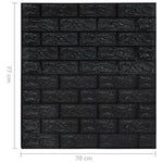 3D Wallpaper Bricks Self-adhesive 40 pcs Black 150726