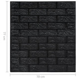 3D Wallpaper Bricks Self-adhesive 40 pcs Black 150726