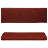 Stair Mats Self-adhesive 15 pcs 65x21x4 cm Bordeaux Red Rectangular Edge 134565