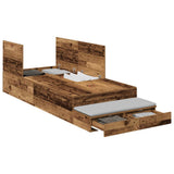 Storage Bed Frame with Drawer Old Wood 80 cm Engineered Wood 3335603