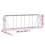 Log Holder Light Grey 300x45x100 cm Galvanised Steel 364556
