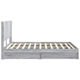 Bed Frame with Storage and Headboard Grey Sonoma 140 x 200 cm 3414024