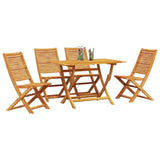 Garden Dining Set Folding 5 pcs Brown Solid Acacia Wood 3375754
