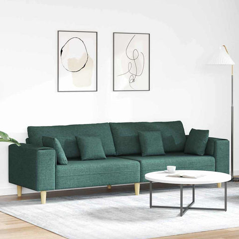 Fabric Sofa with Cushion Dark Green 208 cm Fabric 3335147