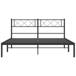 Metal Bed Frame without Mattress with Headboard Black 120x190cm 372274