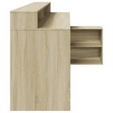 Desk with LED Lights Sonoma Oak 200x104x91 cm Engineered Wood 3309467