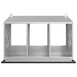 Chicken Nesting Box with 3 Compartments Galvanized Silver Metal 864346