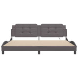 Bed Frame with LED without Mattress "Zadar" Grey 200x200 cm 3214134