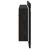 Bathroom Mirror Cabinet with Shelf Black Oak 80 x 12 x 45 cm 886228