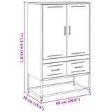 Highboard Black 68x39x111.5 cm Steel 846608
