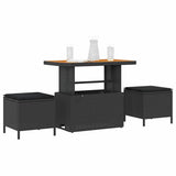 Garden Dining Set Black Poly Rattan 42007916