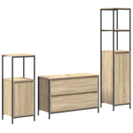 ZNTS 3 Piece Bathroom Furniture Set Sonoma Oak Engineered Wood 3328360