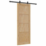 Sliding Door Set Manual Natural and black 73.5 x 198.5 cm 3333606
