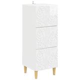 Drawer Cabinet High Gloss White 33 x 34.5 x 90 cm 895079