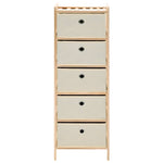 Storage Racks with 5 Fabric Baskets 2 pcs Beige Cedar Wood 276232
