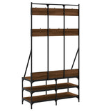 Clothes Rack with Shoe Storage Brown Oak 100x40x184 cm 837841
