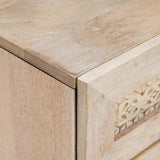 Bedside Cabinet Beige 50 x 33 x 60 cm Solid Acacia wood 4018124