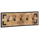 ZNTS Coat Racks 2 pcs 80x8x25 cm Solid Rough Wood Mango 358919