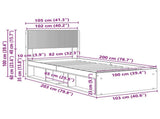 Bed Frame with Storage and Headboard Sonoma Oak 100 x 200 cm 3414245