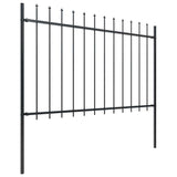 Garden Fence with Spear Top Steel 1248x120 cm Black 277626