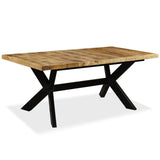 ZNTS Dining Table Solid Mango Wood and Steel Cross 180 cm 244805