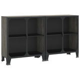 Storage Cabinets 2 pcs Grey 72x36x82 cm Metal and MDF 3095970