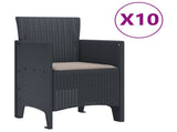 Garden Dining Set 11 pcs Anthracite Polypropylene 3378593