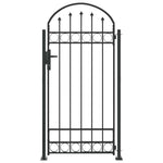 Fence Gate Grey 102 x 200 cm Steel 42008887