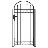 Fence Gate Grey 102 x 200 cm Steel 42008887