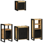 Bathroom Furniture Set with Shelf 4 pcs Brown Solid Mango Wood 3305648