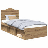 Bed Frame Artisian Oak 90 x 200 cm Solid Pine Wood 3413361