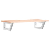 Basin Shelf Wall Mounted Steel and Solid Wood Oak 3302546