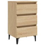Bed Cabinet with Metal Legs Sonoma Oak 40x35x69 cm 805911