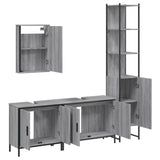 4 Piece Bathroom Furniture Set Grey Sonoma Engineered Wood 3214813