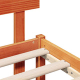 Bed Frame with Headboard Brown 120 x 190 cm Solid Pine wood 872169