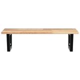 Basin Shelf Wall Mounted Steel and Solid Wood Acacia 3302787