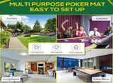 Foldable Poker Mat, 10-Player Table Top with Cup Holder, Carry Bag - Green T3398P377381