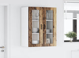 Wall Glass Cabinet LUCCA Old Wood 60 x 31 x 100 cm 885183