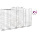 Arched Gabion Baskets 4 pcs 300x30x160/180 cm Galvanised Iron 3146577