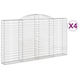 Arched Gabion Baskets 4 pcs 300x30x160/180 cm Galvanised Iron 3146577