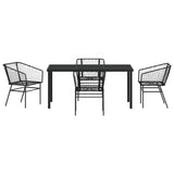 Garden Dining Set 5 pcs Black Poly Rattan 3380893