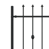 Spike Fence Asten Black 200 x 130 cm Powder-Coated Steel 42030081