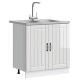 Sink Base Cabinet Lucca 2 pcs High Gloss White Engineered Wood 3315013