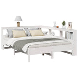 Bookcase Bed without Mattress White 140x200 cm Solid Wood Pine 3324422