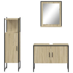 ZNTS 3 Piece Bathroom Cabinet Set Sonoma Oak Engineered Wood 3214350