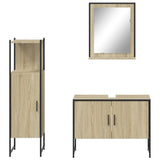 ZNTS 3 Piece Bathroom Cabinet Set Sonoma Oak Engineered Wood 3214350