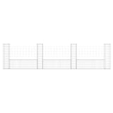 U-shape Gabion Basket with 4 Posts Iron 380x20x100 cm 151277