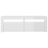 ZNTS TV Cabinet with LED Lights High Gloss White 120x35x40 cm 804361